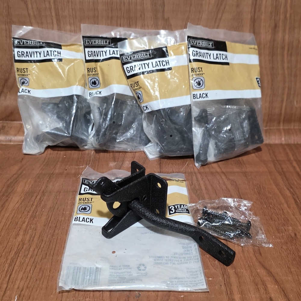 Everbilt Black Gravity Latch Rust Defender 5 Pack Gate Hardware 1009 969 236